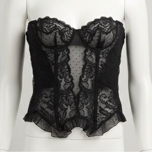 La Perla Vintage Elegant Black Lace Bustier